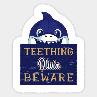 Olivia - Funny Kids Shark - Personalized Gift Idea - Bambini Sticker